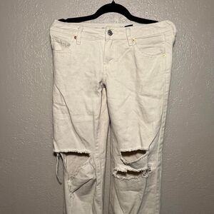 Song-kelly Women's Cream and White Jeans